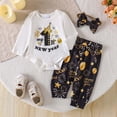 thumbnail image 2 of GobdXE Baby 3 Piece Outfit My 1st New Year Long Sleeve Bodysuit Pants Bow Headband Holiday Clothing Set White,12-18 Months, 2 of 6