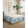 thumbnail image 2 of Ocean Octopus Bed Skirt California King Size 18" Drop Starfish Coral Flower Blue Theme Ruffled Wrap Around Bed Skirts Adjustable Elastic Bedskirt Dust Ruffle for California King Size Bed, 2 of 7
