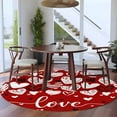 thumbnail image 4 of Black White Love Washable Round Area Rug 5 ft, Valentine's Day, Soft Non Slip Rugs Stain Repellent Indoor Felt Carpet for Living Dining Room Bedroom Home Office, 4 of 9