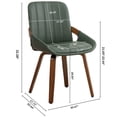 thumbnail image 3 of FOWEOAIU Modern Dining Chairs,Leather Upholstered Walnut Wood Kitchen Dining , Green (Set of 2) ﻿, 3 of 13