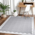 thumbnail image 6 of Garvee 5x7 Modern Bordered Area Rugs Washable Rug, Solid Rug Ultra Soft Rugs with Non Slip Backing, Low Pile Throw Rugs Carpet for Bedroom Living Room Home Office, Gray, 6 of 7