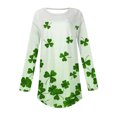 thumbnail image 3 of Wdfiry Womens St Patricks Day Shirts Long Sleeve Shamrock Clover Green Crew Neck Tee Shirts Lucky Tops Plus Size Graphic Casual Tunic Tops, 3 of 3