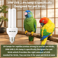 Revolving Yellow Light Yellow 360° Rotating Clip Bird Lamp Holder with 2.4% UVB Bulbs for ...