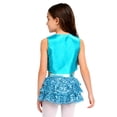 thumbnail image 2 of inhzoy Kids Rumba Dance Outfit 2 Piece Set Sleeveless Sequined Fringe Top and Skirt Blue 10, 2 of 5