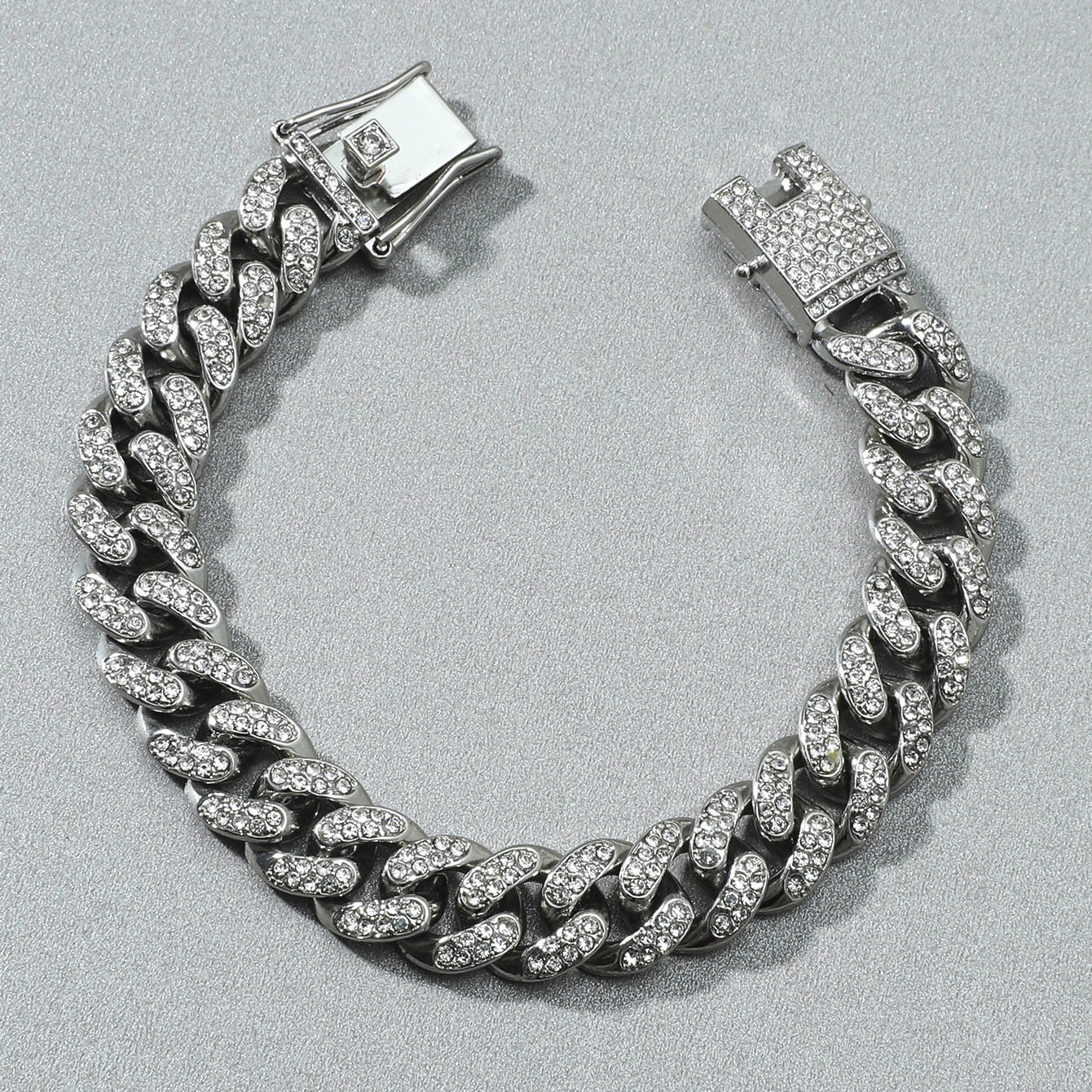 JikouIivo 12mm Cuban Link Bracelet Miami Gold Plated Hip Hop JikouIivo 12mm Cuban Link Bracelet Miami Gold Plated Hip Hop
