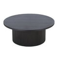 thumbnail image 2 of Benjara Cid Cue 35 Inch Coffee Table, Tambour Pedestal Base Black Ash Veneer Finish, 2 of 5