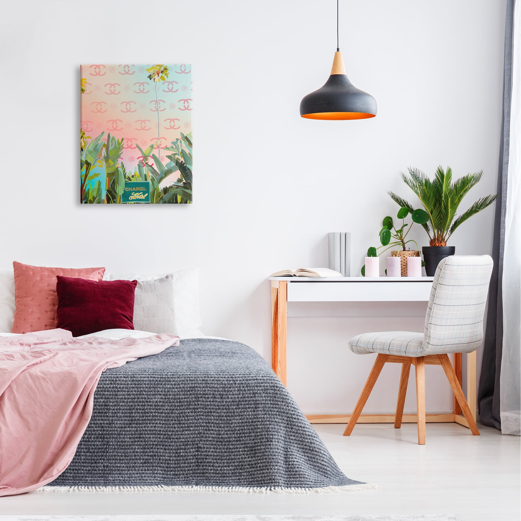 Stupell Industries Glam Tropical Hotel Nature Painting Gallery Wrapped Canvas Print Wall Art, 24 x 30