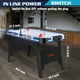 thumbnail image 4 of Rioloiuy 58" Air Hockey Table, Arcade Style with Powerful 700mA Motor, Accurate Digital LED Scoreboard on Overhead Gantry, Includes 2 Pucks and 2 Pushers, Perfect for Kids and Adults, 4 of 6