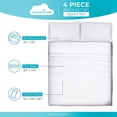 thumbnail image 2 of DREAMCARE - Bed Sheets Set - Queen Size Sheet with Side Pocket - 4pcs Set, 15 inches, White, 2 of 7