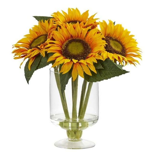12 in. Sunflower Artificial Arrangement in Vase