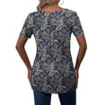 thumbnail image 4 of FOLUNSI Women’s Plus Size Tops V Neck Short Sleeve Shirt Floral Blouses Tunic Tops M-4X, 4 of 6