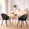 thumbnail image 6 of 2xhome Modern Perforated Egg-Shaped Dining Accent Chairs, Breathable Polka Dot Bowl Pod Pattern for Indoor or Outdoor Use, Black, Set of 1, 1 piece, 6 of 11
