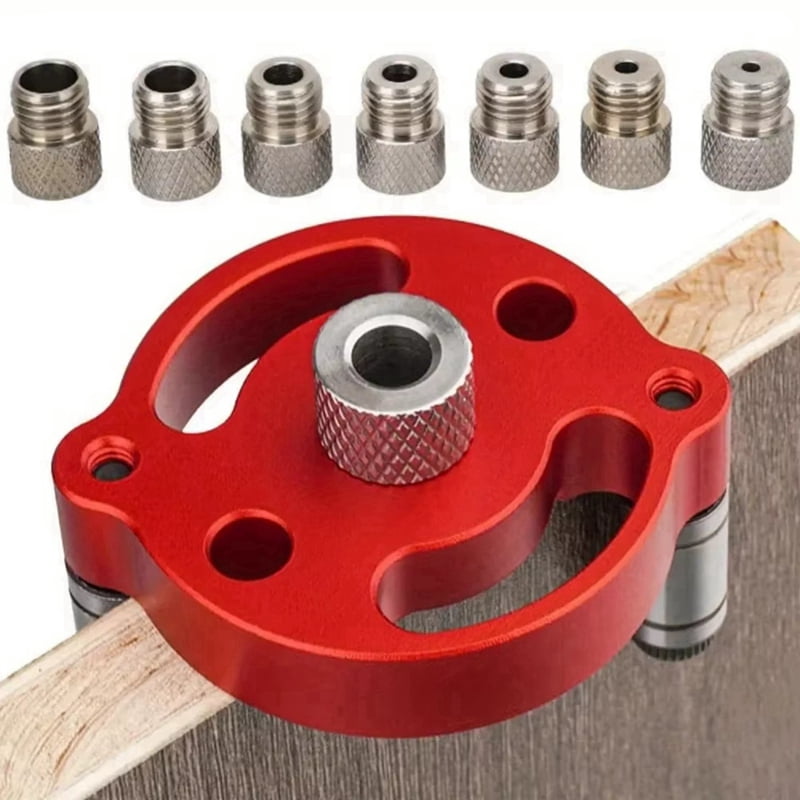 2X Self-Centering Dowel Jig, Handheld Drill Guide for Straight Holes, Wood Panel Hole Punch Locator Tool