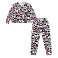 thumbnail image 4 of SCRAWLGOD Halloween Halloween Heart Print Women's Two Piece Pajama Sets with Elastic Band Fall Casual Long Sleeve Tops Jogger Pants with Pockets Loungewear Matching Outfits, S, 4 of 7