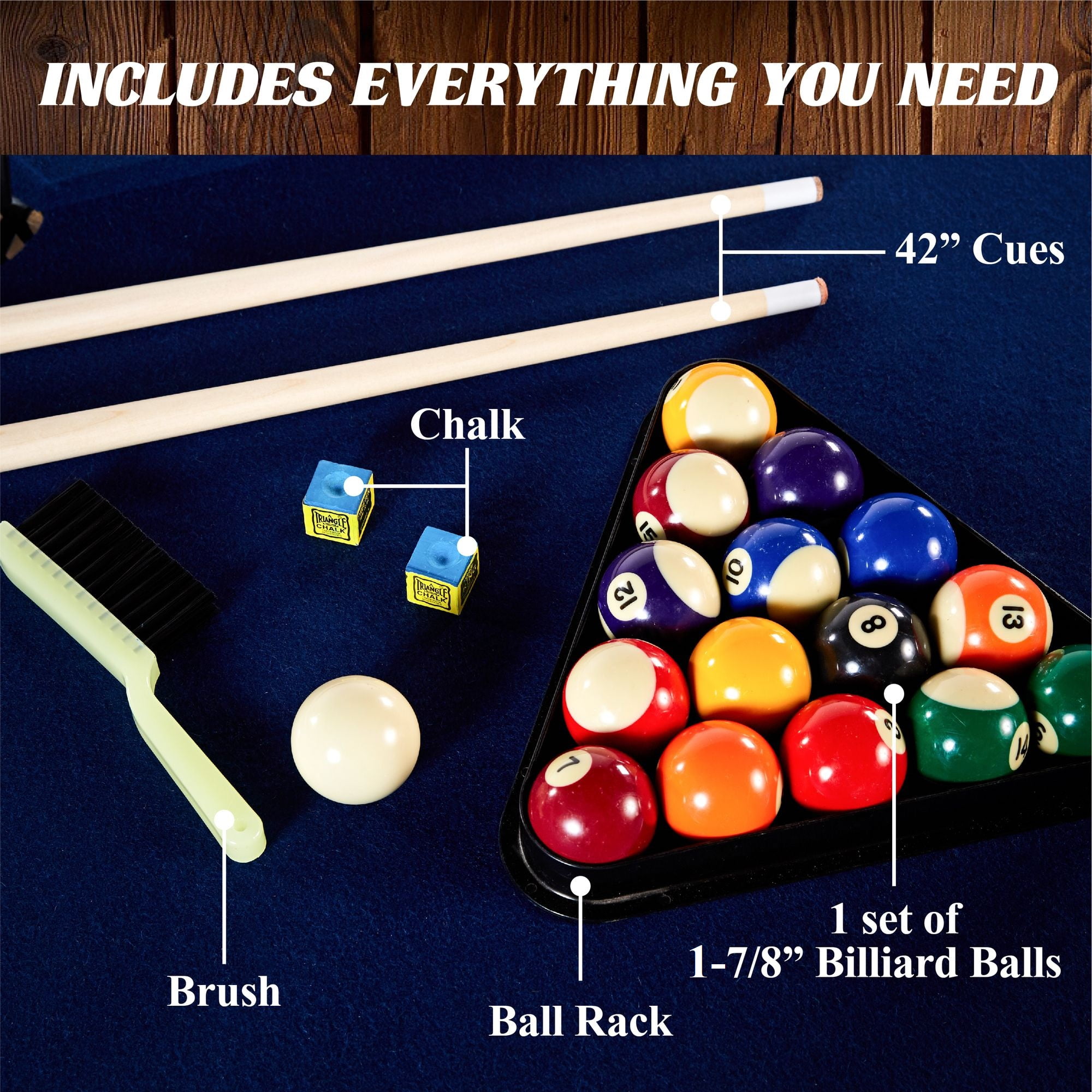 BRAND NEW 1 /& 7//8/" Inch Pool Billiards Balls Box Set of 16 for Pool Table Sale