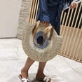thumbnail image 3 of LinYooLi Straw Beach Bag with Zipper Large Woven Summer Boho Tote Handbag Rattan Wicker Purse for Shopping Summer Vacation, 3 of 6