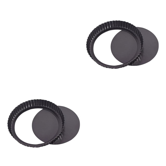 Bearachild Molde para tarta Kits de utensilios para hornear con fondo extraíble Bandeja para hornear engrosada 5 pulgadas Engrosado 5 pulgadas 2Conjunto