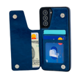 thumbnail image 1 of Leather Flip Wallet Case Card Holder Phone Back Cover for Samsung Galaxy S21 Ultra (Blue), 1 of 7