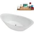 thumbnail image 2 of 71" Streamline NB6360CH Soaking Glossy White Freestanding Tub and Tray With Internal Drain in Polished Chrome, 2 of 7