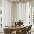 thumbnail image 6 of 100 Inch Width Curtains 96 Inches Long Pinch Pleat Linen Semi Sheer for Patio Sliding Door Light Filtering Pleated Drapes Back Tab Ivory Beige White Extra Wide 100 x 96 Curtain for Living Dining Room, 6 of 9