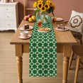 thumbnail image 2 of St. Patrick's Day Table Runner 72 Inches, Spring Shamrock Plants Green Plaid Bed Runner Dresser Scarves Tabletop for Indoor Outdoor Parties/Ceremony/Banquet, 18" x 72", 2 of 8