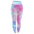 thumbnail image 2 of EQWLJWE Womens High Waist Tie Dye Leggings, Butt Lift Yoga Pants Workout Breathable Tights Gift Pink M, 2 of 3