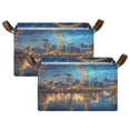 thumbnail image 3 of BZSMCE Collapsible Fabric Cube Storage Bins Ferris Wheel Painting Design Pattern Storage Box, 3 of 8
