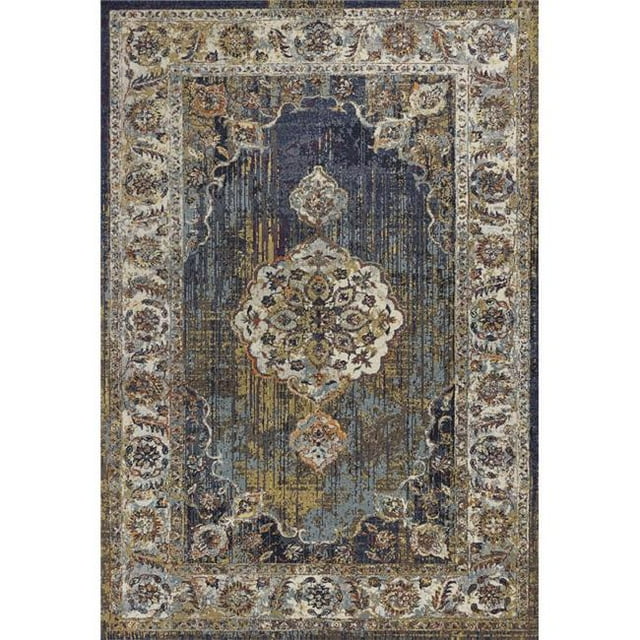 HomeRoots 353660 3 ft. 3 in. x 4 ft. 11 in. Polypropylene Navy Area Rug