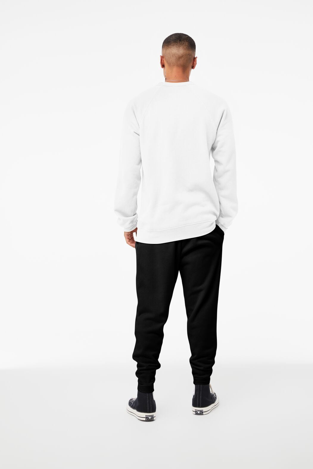 BELLA+CANVAS Adult Crew Neck Personalized Sweatshirt, Create your own Designs, White, Medium, Unisex