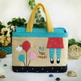 thumbnail image 2 of [All You Need] Embroidered Applique Fabric Art Tote Bag / Shopper Bag (9.3*7.2*4.2), 2 of 5