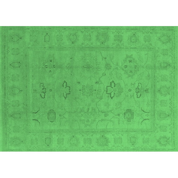 Ahgly Company Indoor Rectangle Oriental Emerald Green Traditional Area Rugs, 3' x 5'
