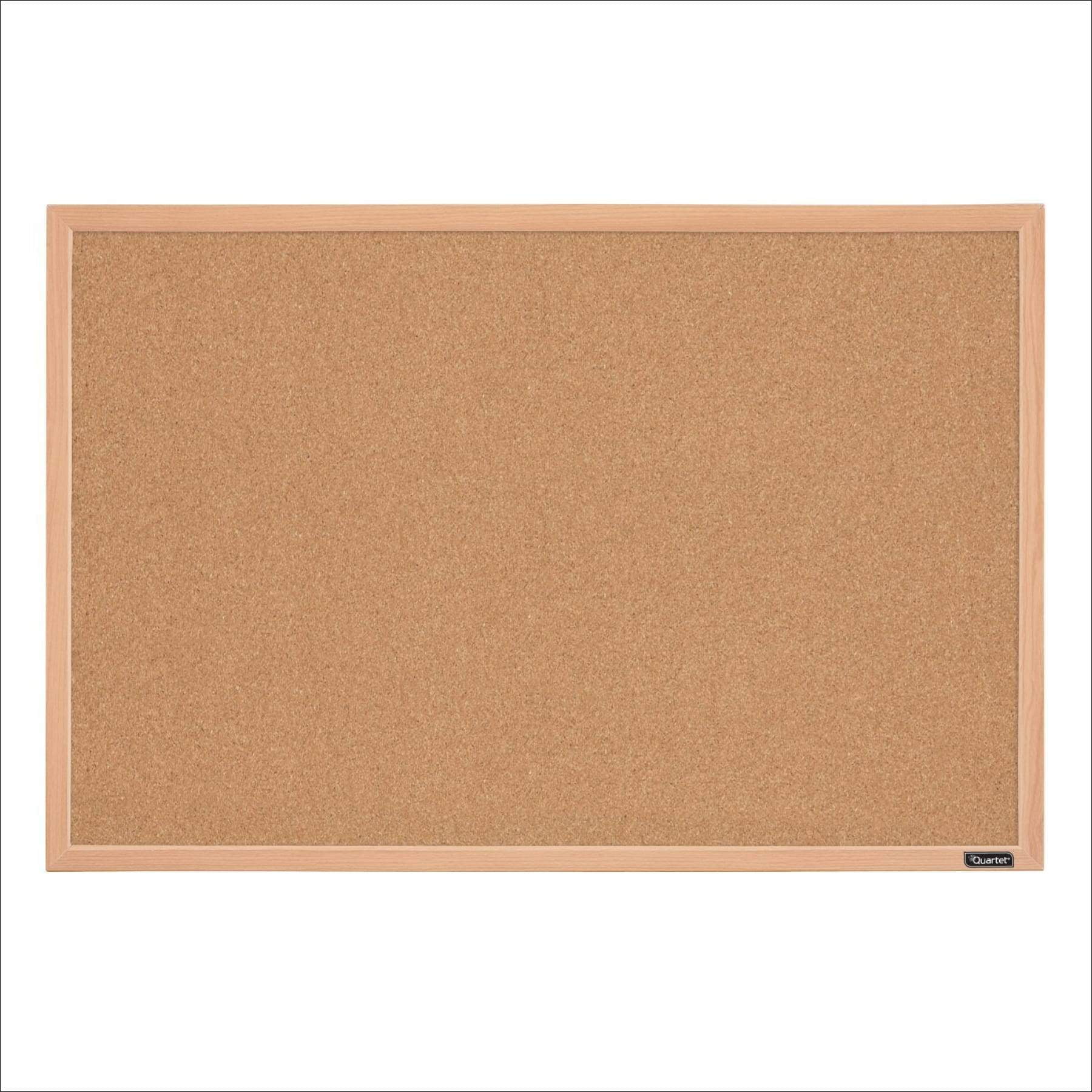Quartet Natural Cork Bulletin Board with Maple Frame