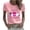 #378-Pink, variant on Cutuoiiu Women's Casual and Fashionable Breast Cancer Awareness Printed Cozy T-shirts Gifts