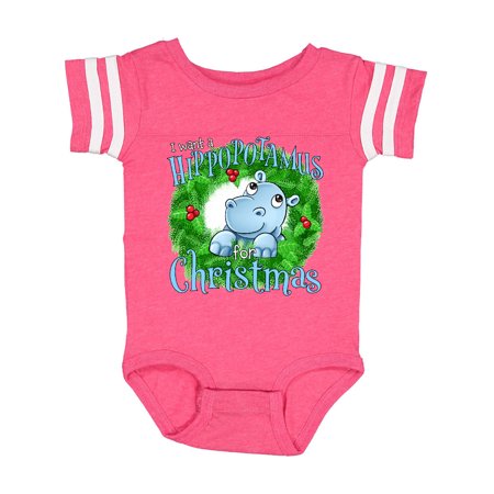 

Inktastic I want a Hippopotamus for Christmas Gift Baby Boy or Baby Girl Bodysuit