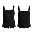 thumbnail image 7 of SwiftWear Women's Square Neck Wide Strap Tank Top Comfy Cotton Linen Blend Summer Casual Sleeveless Top with Button Front Detail, 7 of 7