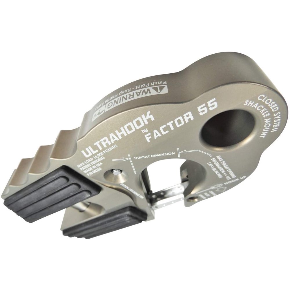 Factor 55 UltraHook Winch Hook with Shackle Mount Gray
