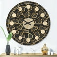thumbnail image 2 of Designart 'Gold Shapes Retro Pattern' Mid-Century Modern Wood Wall Clock, 2 of 5