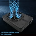 thumbnail image 3 of Amplified 10 Inch 800W Under  Car Subwoofer High Power Active Subwoofer Speaker Built in Amplifier with Volume Controller Blue LED Ambient Light for 12V Car Truck SUV RV, 3 of 7