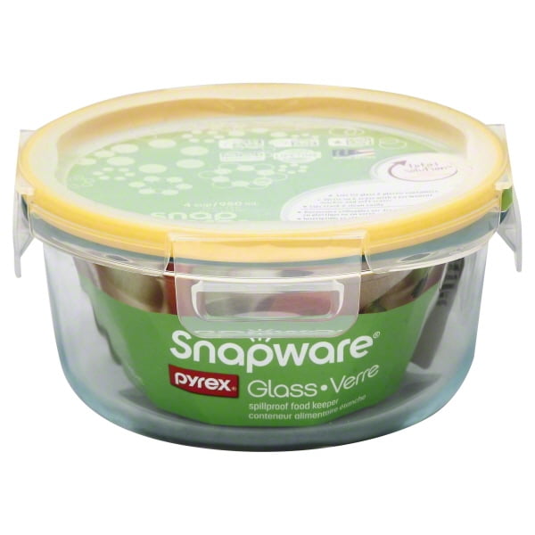 Snapware Total Solution Glass Food Storage Set of 4 Round with Lid, 4