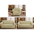 thumbnail image 3 of Milan Furniture Slipcover Fitted Protector Couch Cover Jacquard Soft Stretch Non Slip Fabric, Sofa, Sand, 3 of 6