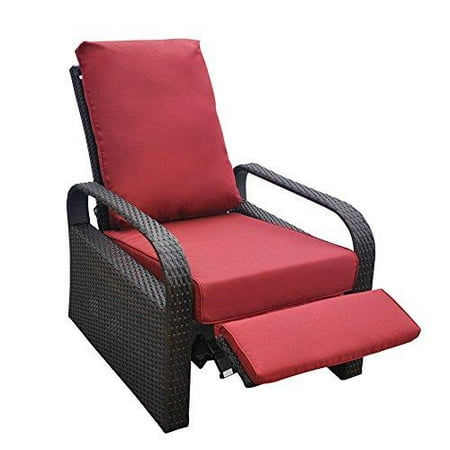 Outdoor Resin Wicker Patio Recliner Chair With Cushions Furniture Auto Adjustable Rattan Sofa Uv Fade Water Sweat Rust Resistant Easy To Assemble Canada - Outdoor Resin Wicker Patio Recliner Chair