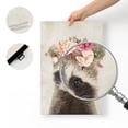 thumbnail image 6 of WFSposter Cute Raccoon Canvas Painting Retro Animal Portrait Wall Art Decor Funny Raccoon with Garland Picture Framed Safari Animal Art Print Posters for Nursery Kids Bedroom Home Decoration 12x16", 6 of 7