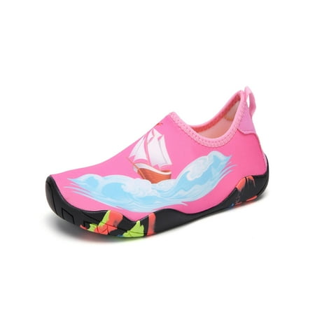 

Lumento Girls Boys Aqua Socks Surf Beach Shoe Quick Dry Water Shoes Casual Barefoot Exercise Lightweight Swim Sail Pink 6.5 Women