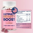 thumbnail image 2 of Moerie Hair Skin and Nails Gummies for Women & Men - Biotin for Hair Loss, Gummy Vitamins & Growth Dietary Supplements - Sugarbear for Thicker Hair - Allergen Free - 120 per serving - Balanced Diet, 2 of 7