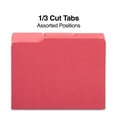 Staples Red File Folders, Letter Size, 1/3Cut Tab, 100/Box Pack