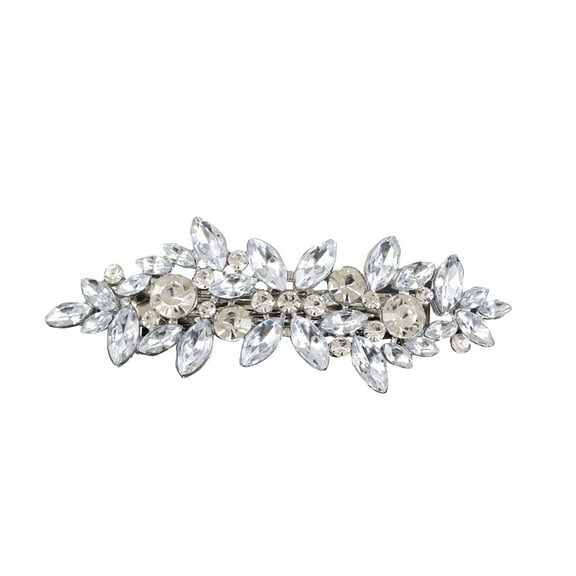 BINGLI Rhinestone Hair Clip Sparkly Pearl Barrettes French Wedding Prom Engagement Pageant First Hair Decorative Accessories For Women Girls Bride Thick Long Hair