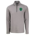 thumbnail image 2 of Men's-Cutter & Buck  Heather Gray Seattle Sounders FC Peshastin Eco Fleece Recycled Raglan Half-Zip Top, 2 of 3