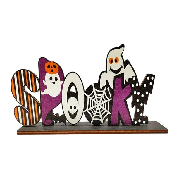 Decoraciones De Halloween Adorno De Madera Para Escritorio Hogar Para Salón Escritorio Artículos Para Fiestas
