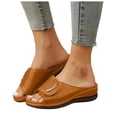 thumbnail image 5 of Mostsola Womens Sandals Platform Soft Sole Slippers Open Toe Hollow out Slip on Shoes Comfort Slides, 5 of 7