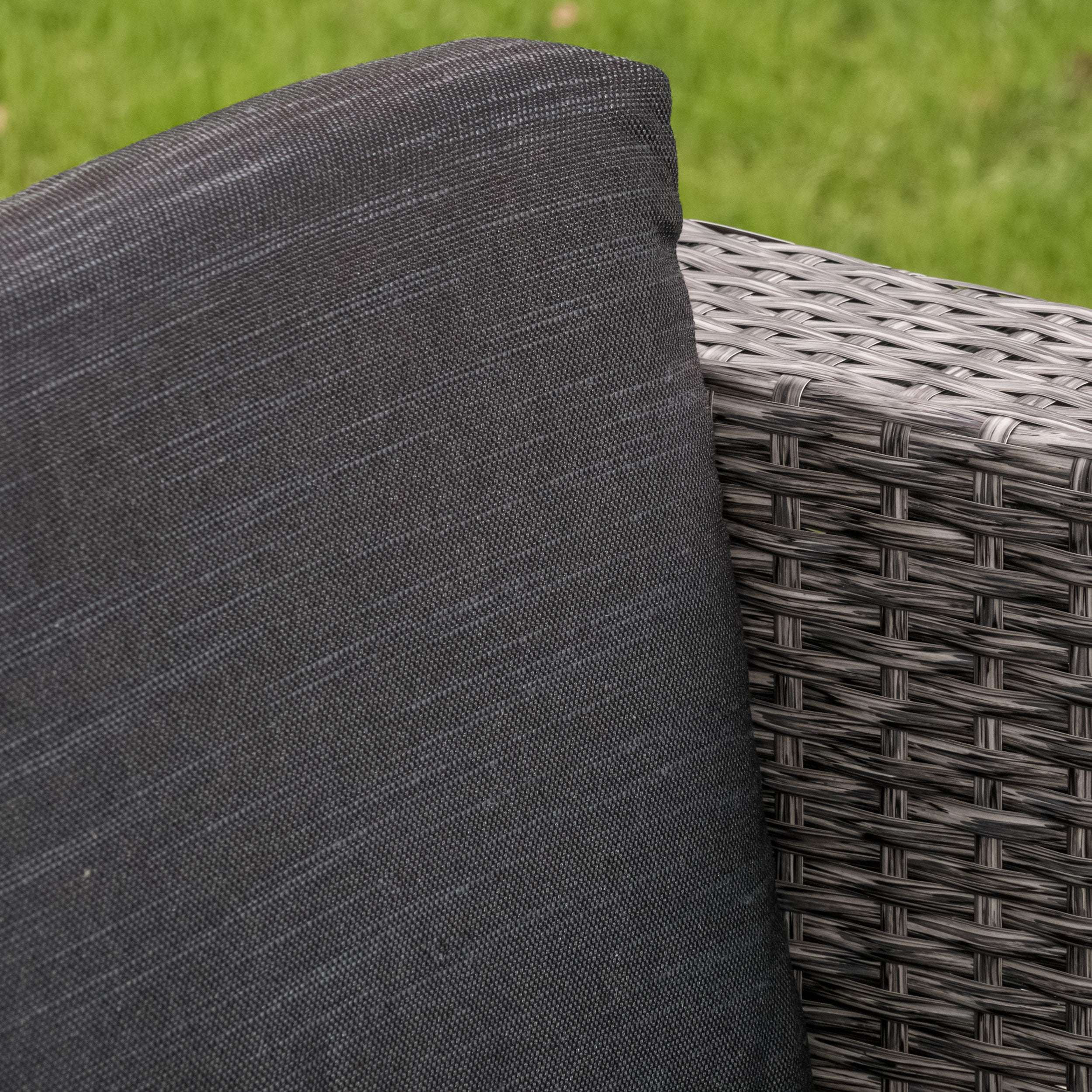Black Outdoor Wicker Sofa Set